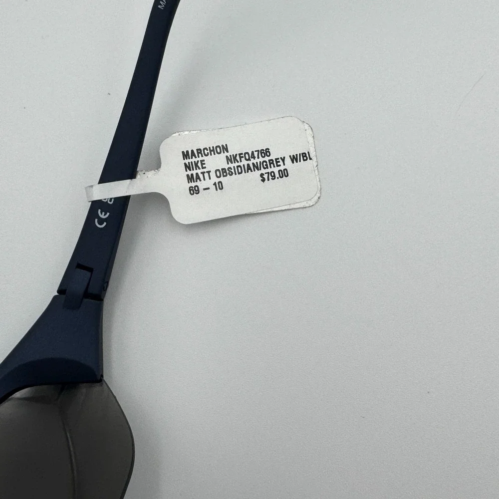 Nike Skylon Ace 69mm Semi-Rimless Sunglasses Matte Obsidian Blue Lens NWT